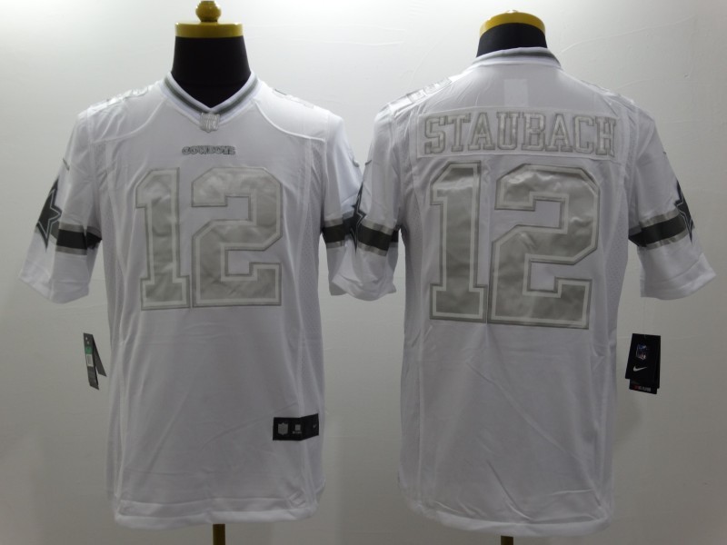 Men's Dallas Cowboys Roger Staubach #12 White Jersey